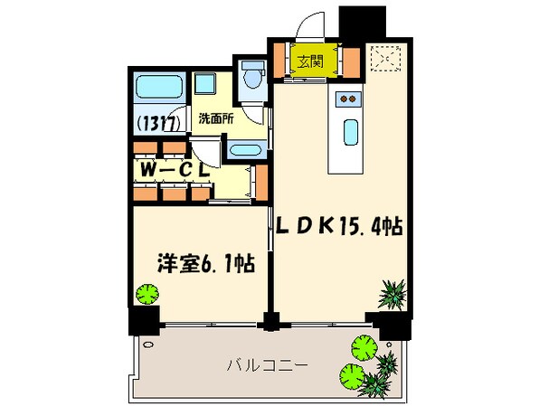 リバ－サイドタワ－中之島の物件間取画像